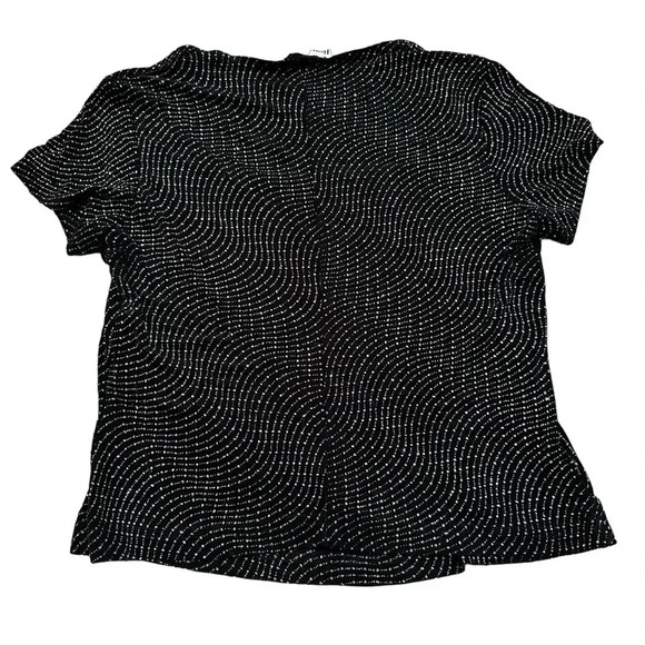 Vintage 90’s black and sliver glitter swirl blouse size large - Picture 2 of 6